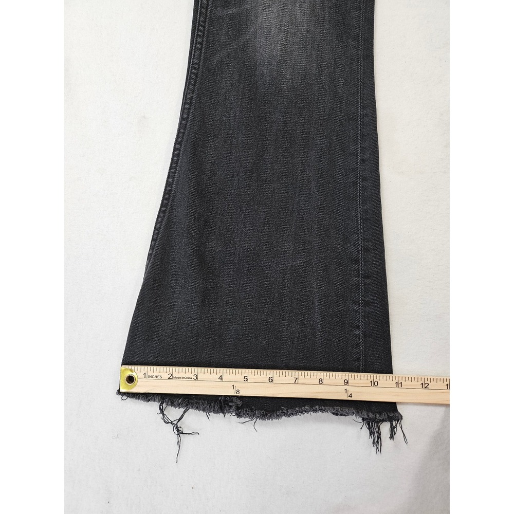 Driftwood Tess High Rise Flare 70s inspired Black Button Fly Raw Hem Size 29 - Picture 15 of 16